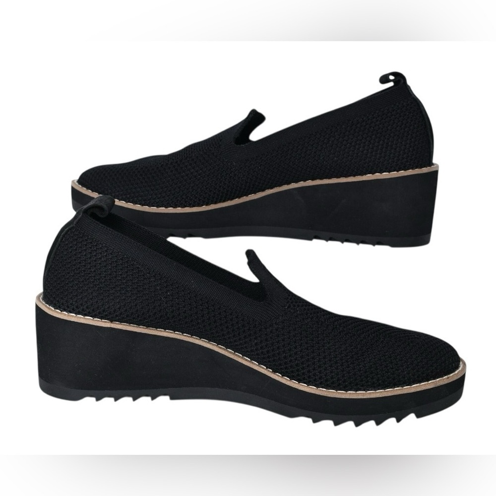 Eileen Fisher Lindy Novo Stretch Knit Black Wedge Sport Loafer - Picture 1 of 6